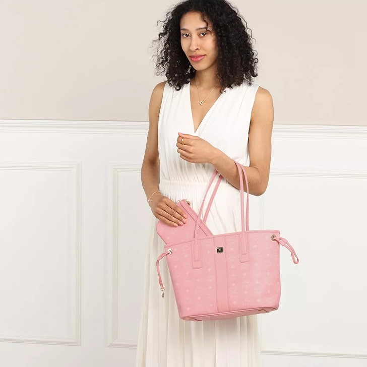 Mcm pink shopper tote new arrivals