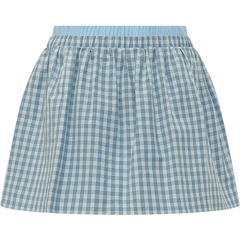 MSGM Minirock Gonna A Quadretti Con Vita Elasticizzata hellblau(Image 2)
