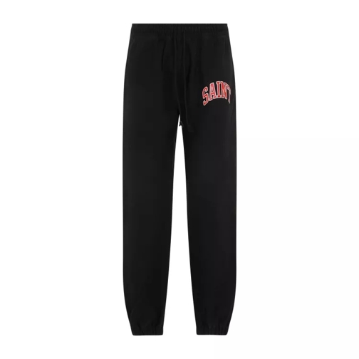 Saint Mxxxxxx Black Logo-Print Track Pants Black 