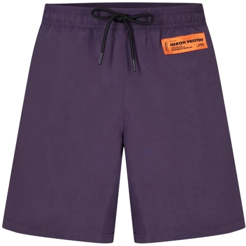 Heron Preston  Logo Patch Swim Shorts lila