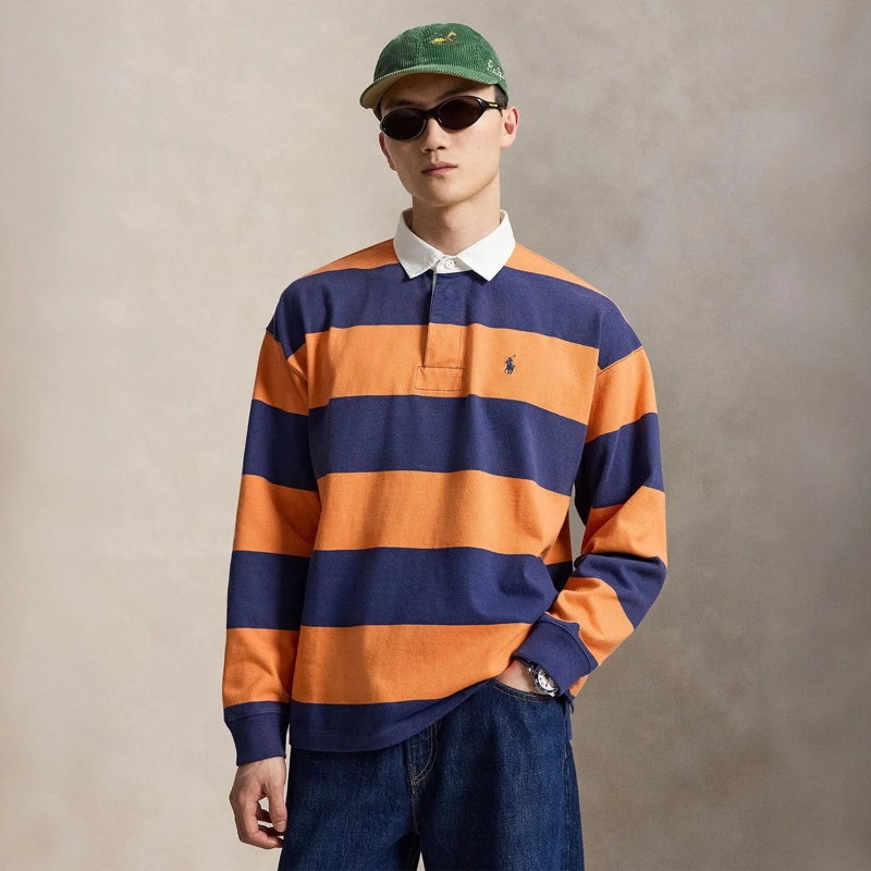Polo Ralph Lauren Poloshirt Longsleeve aus Baumwolle orange(Image 7)