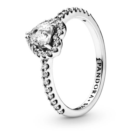 Pandora Ring Elevated Heart 925 silver silver Pavéring