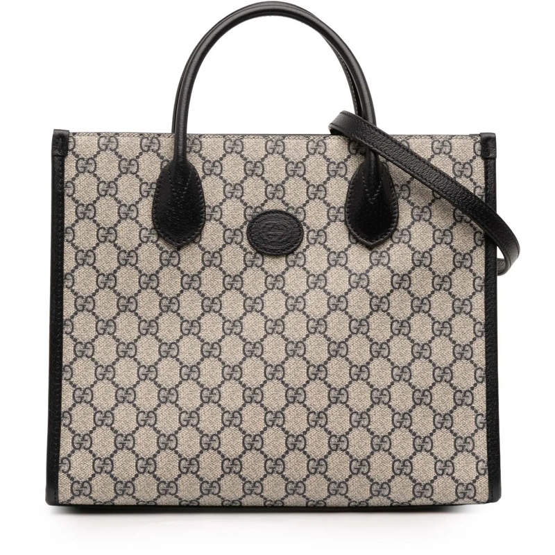 Gucci Schultertasche Small GG Supreme Interlocking G Tote braun