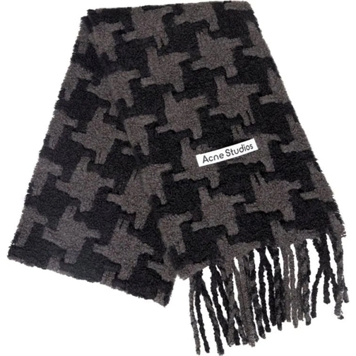 Acne Studios Wollen Sjaal HOUNDSTOOTH SCARF BLACK/GREY schwarz