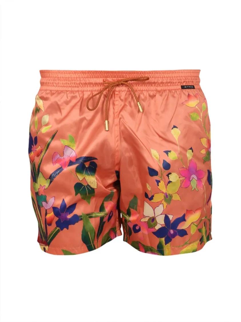Thumbnail - Etro - Floral Print Swimsuit - Größe M - orange