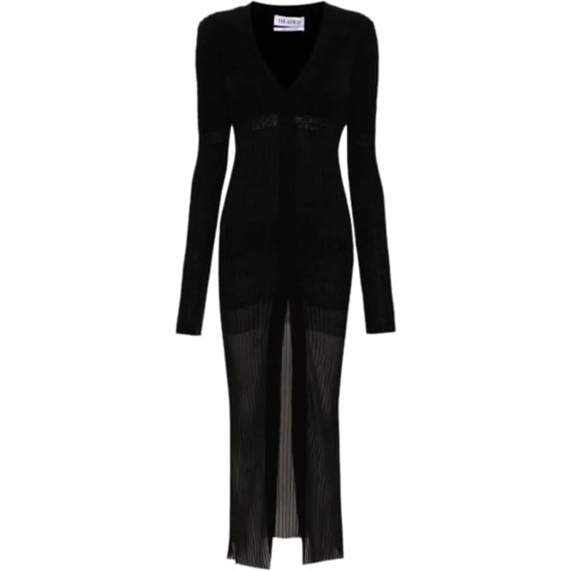 The Attico Robe midi Midi Dress Black Degrade schwarz