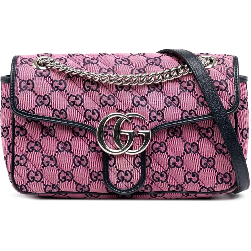 Gucci Schultertasche Medium GG Marmont Matelasse Diagonal GG Canvas Sho rose