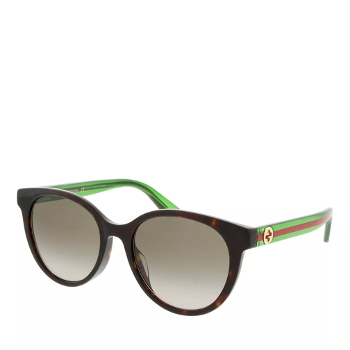 Gucci GG0702Skn-003 54 Woman Acetate Havana-Green-Brown Sunglasses