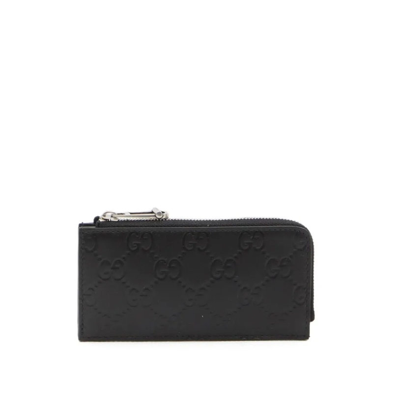 Gucci Geldbörse Rectangular Calfskin Wallet With Embossed Interloc Black