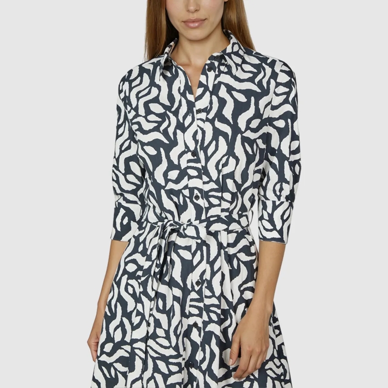 Marc Aurel Midikleid Hemdblusenkleid weiss(Image 3)