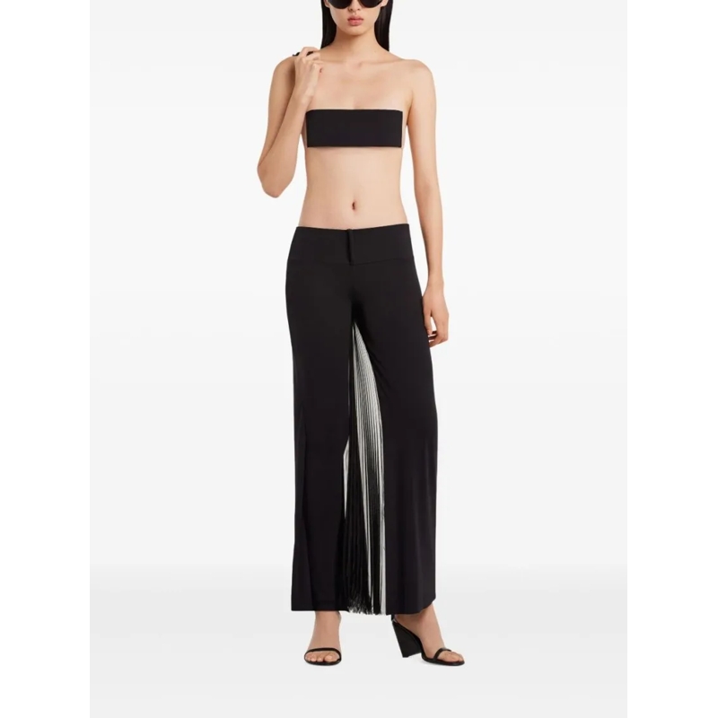 Courrèges  Belted Waist Trousers With Pleat Detailing Black