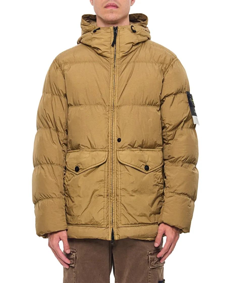 Stone Island - Down Jacket Crinkle Reps R-Ny - Größe L - beige