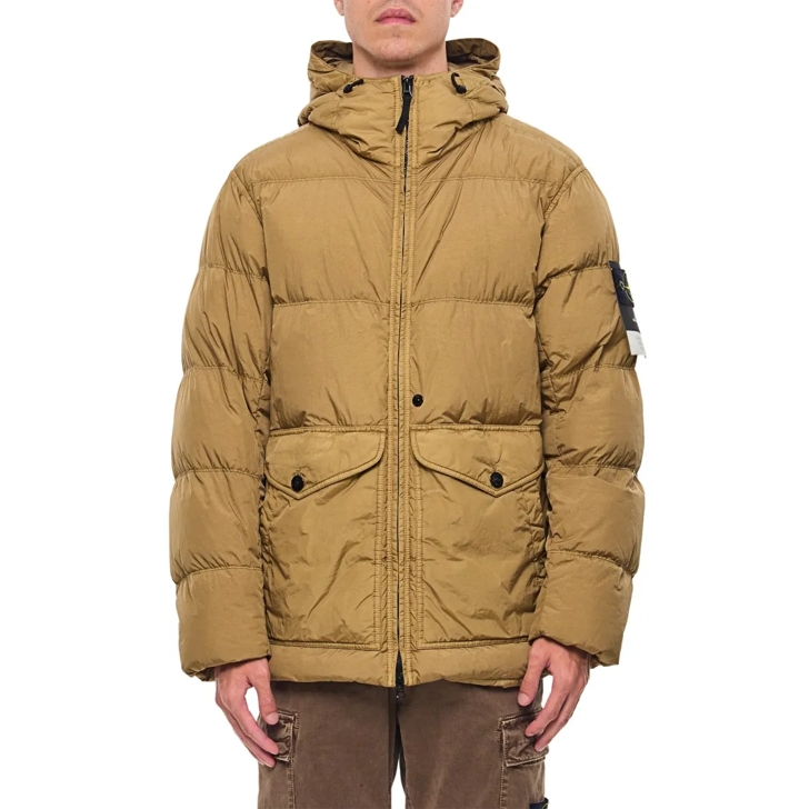 Stone Island Down Jacket Crinkle Reps R Ny Neutrals Daunenjacken