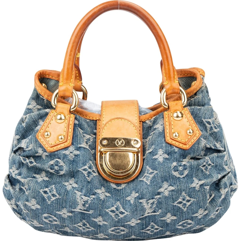 Louis Vuitton Schultertasche Louis Vuitton Denim Monogram Pleaty Handbag blau
