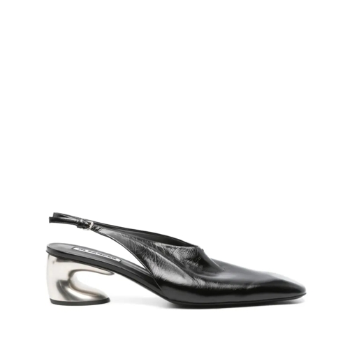 Jil Sander 60Mm Slingback Black Shoes Black Tacchi