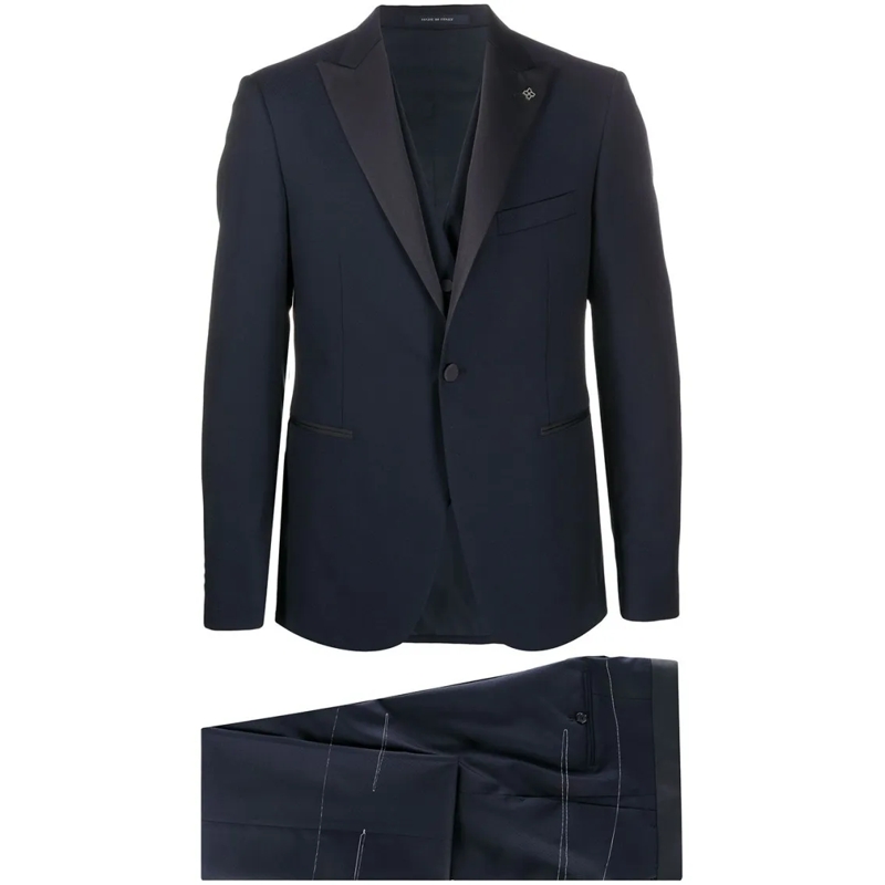 Tagliatore Anzugkombination Tailored Three-Piece Suit In Virgin Wool Black