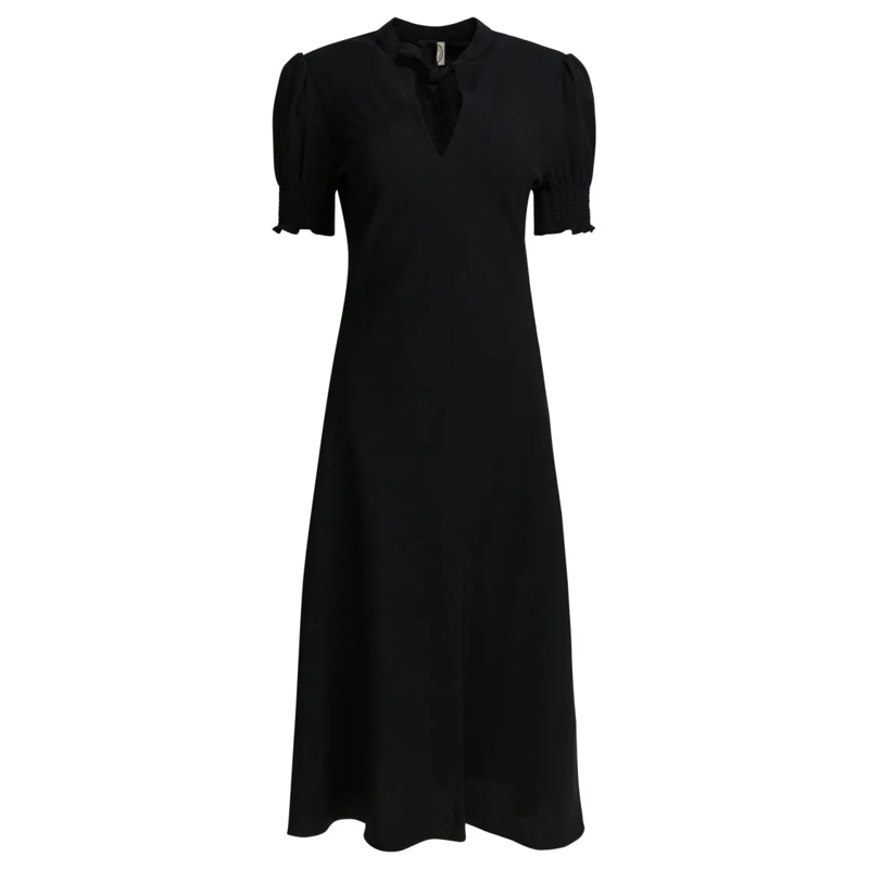 Ines De La Fressange Midi-jurk Knee-Length Dress With Puffed Sleeves And Keyhole  Black