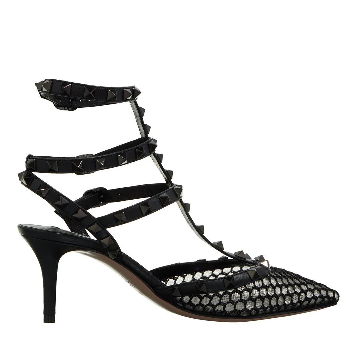 Valentino Garavani Sandalen Ankle Strap Rockstud 65 Black Studs in zwart