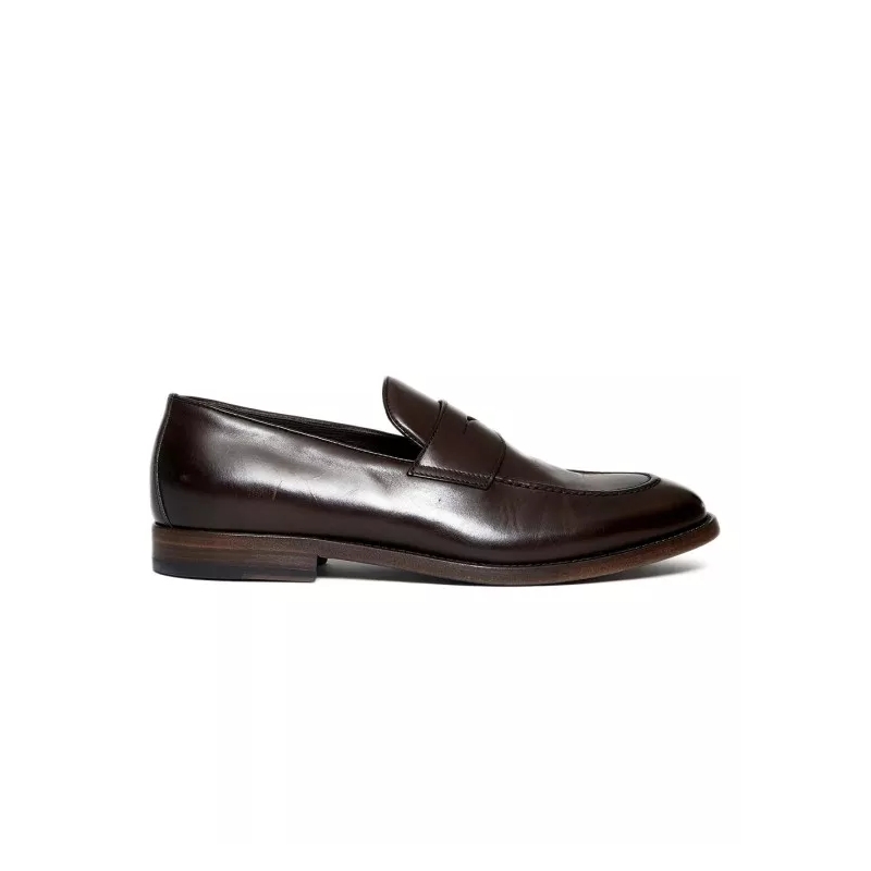 Fabrizio Silenzi Mocassin Brown Calf Leather Moccasins Brown