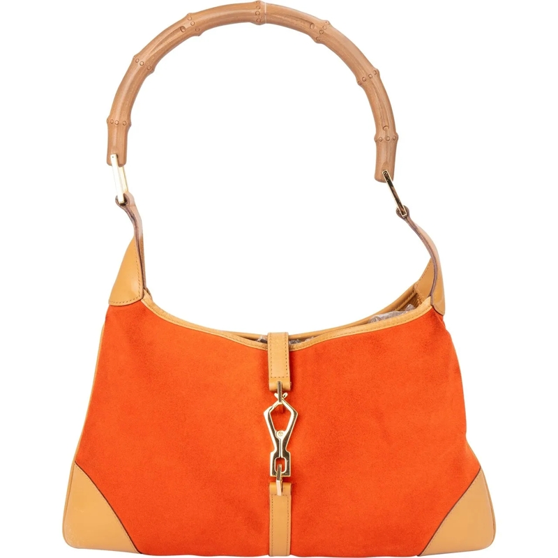 Gucci Schultertasche Gucci Orange Suede Bamboo Jackie Shoulder Bag orange