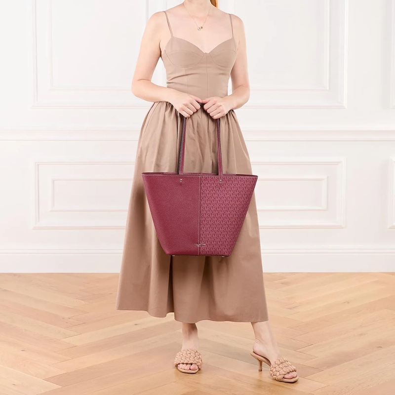 MICHAEL Michael Kors Shopper Flora Lg Tz Tote Mulberry(Image 3)