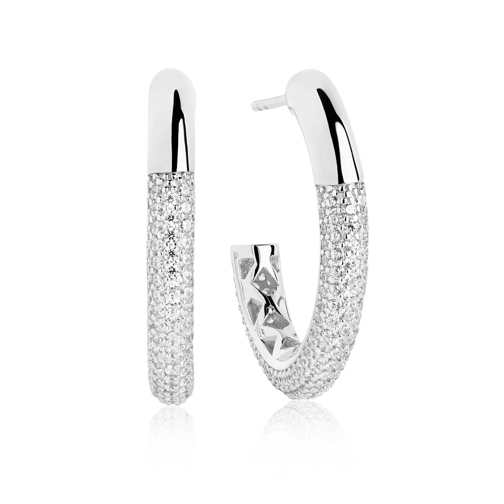 Sif Jakobs Jewellery Cannara Grande Earrings White Zirconia 925 Sterling Silver Hoop