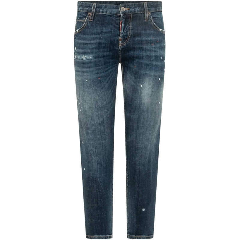 Dsquared2 Tapered-Jeans Jeans Teddy con Effetto Used e Dettagli Destroyed blau