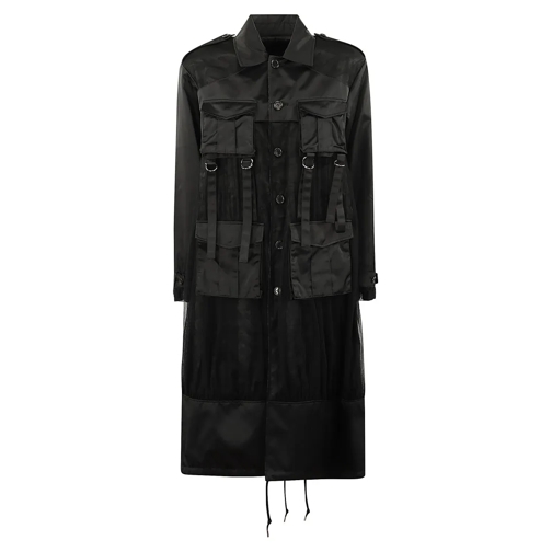 Comme des Garcons Übergangsmäntel Reversible Coat With Tulle Insert Black