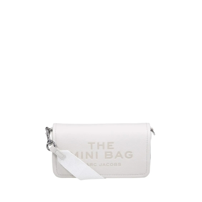 Marc Jacobs Pochette Compact White Cow Leather Clutch With Embossed Det White