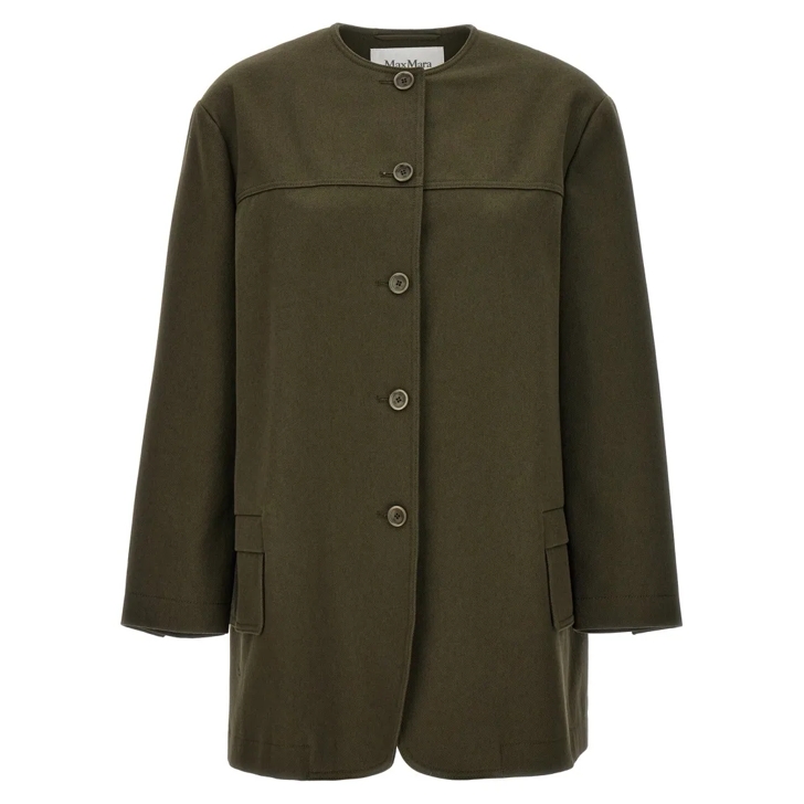 【関税込み】max mara 'Recital' midi jacket Max Mara 'Recital' Midi Jacket Green | Overgangsjas
