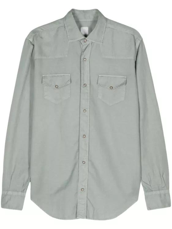 Eleventy - Long-Sleeve Poplin Shirt - Größe 41 - green