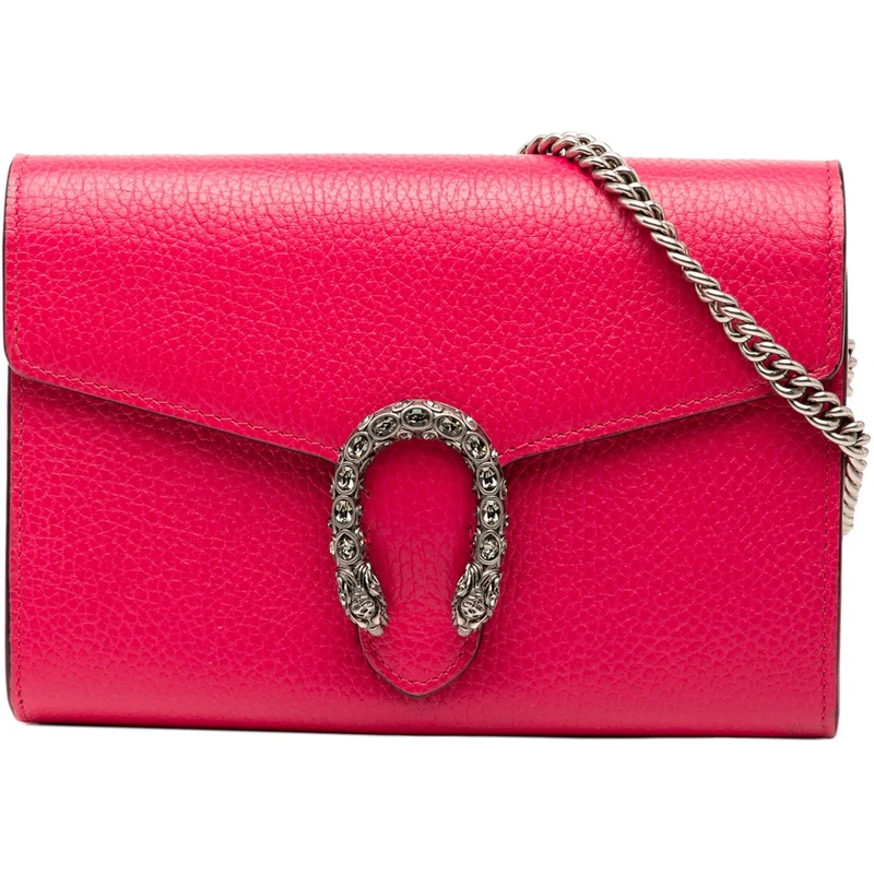 Gucci Schultertasche Mini Leather Dionysus Wallet on Chain rose