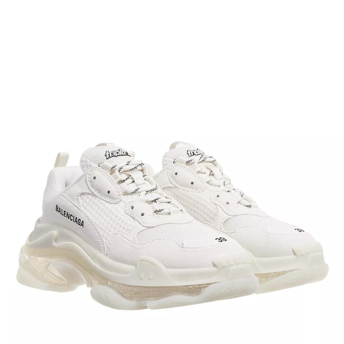 All white triple s balenciaga on sale