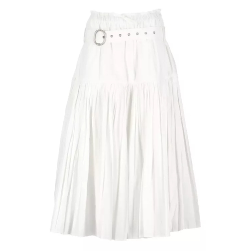 Jil Sander Long Pleated Skirt White 