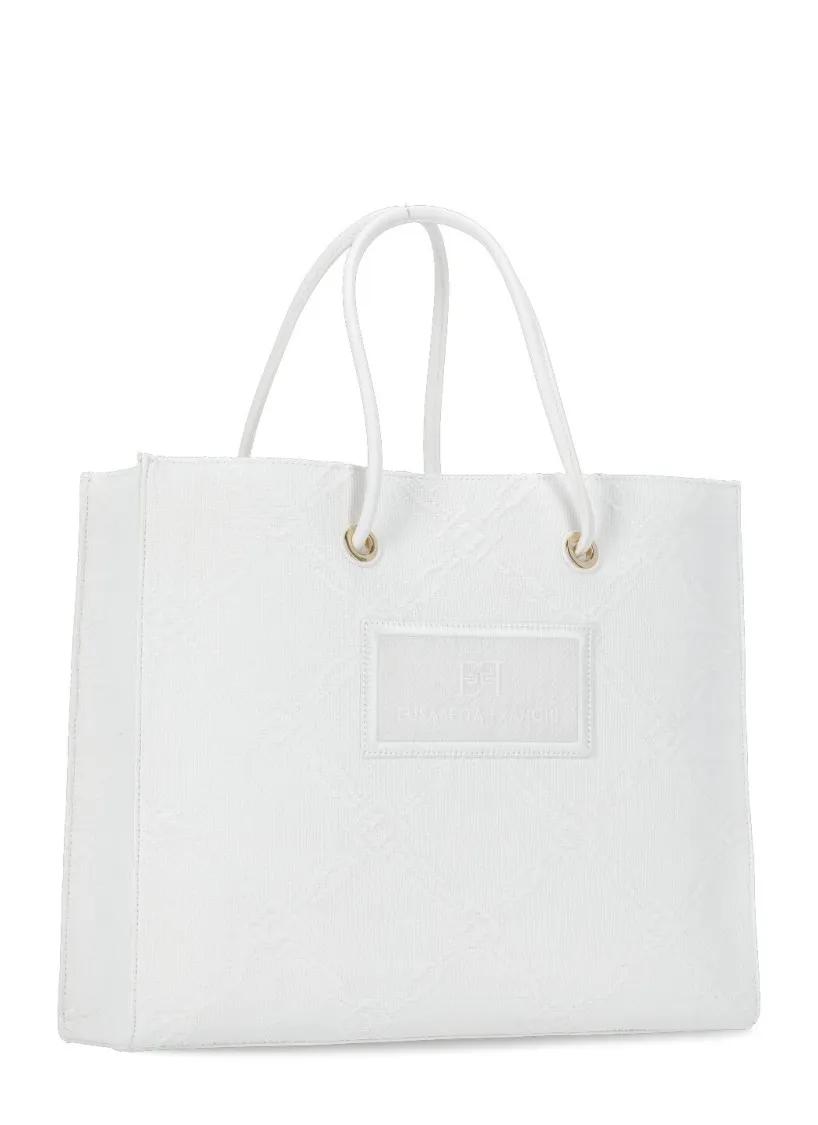 Elisabetta Franchi Shoppers Bags Ivory in wit