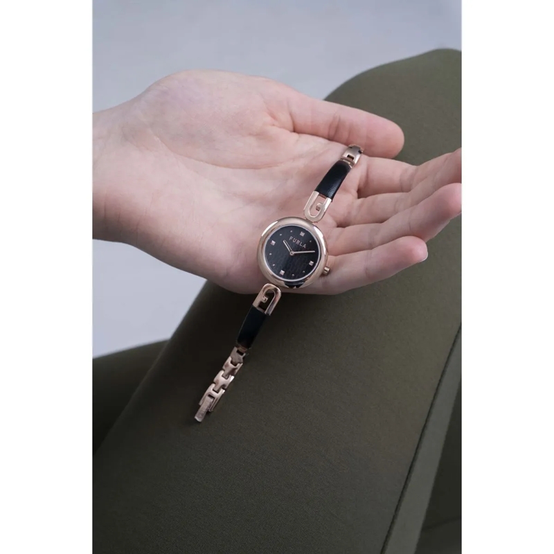 Furla Quarzuhr Quarz Analog Uhr Furla Bangle Leather schwarz(Image 6)