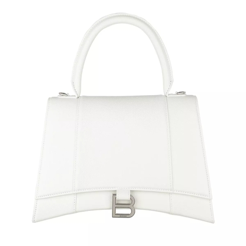 Balenciaga Hourglass Medium Satchel Bag Leather White Axelremsväska