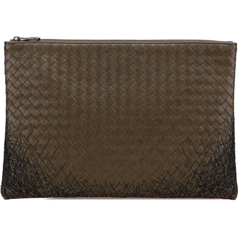 Bottega Veneta Pochette Nappa Intrecciato Stitched Clutch braun