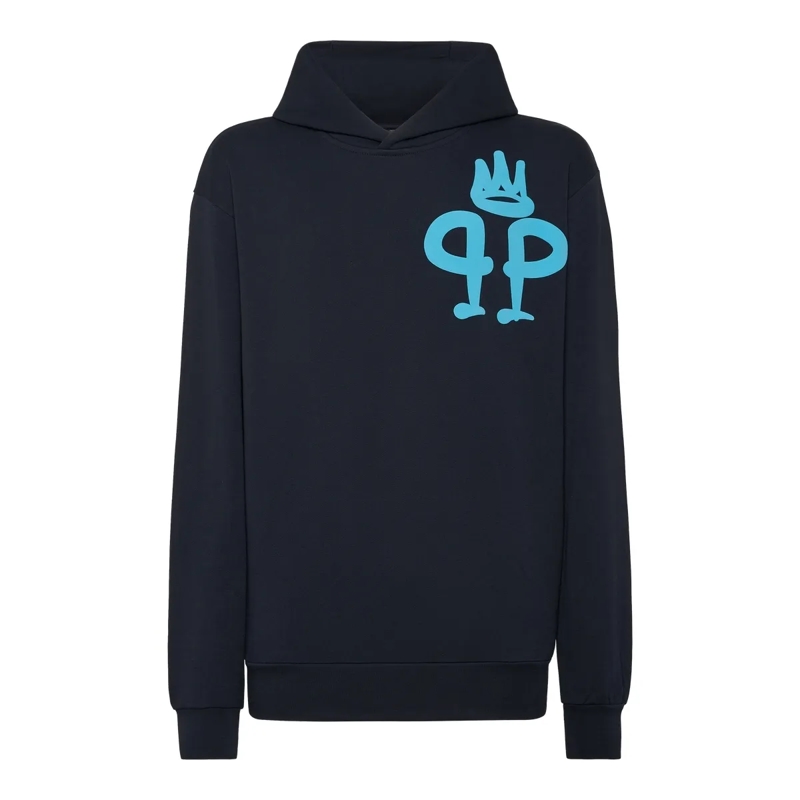 Philipp Plein Top Hoodie King Plein dunkel-blau