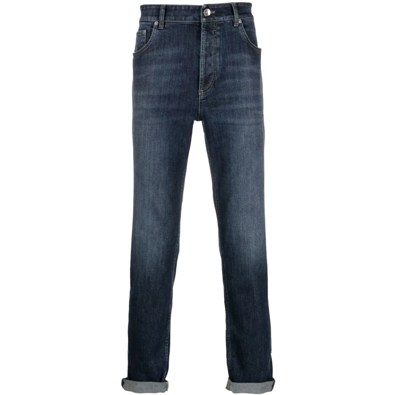 Brunello Cucinelli Jeans mit geradem Bein Jeans Blue blau