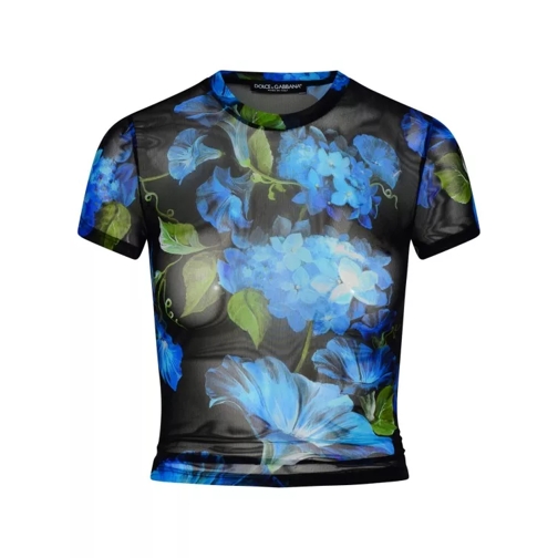 Dolce&Gabbana Black Polyamide Blend T-Shirt Blue 