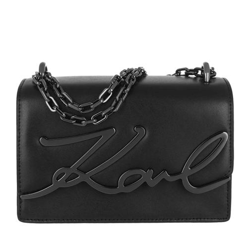 Karl Lagerfeld Signature Small Shoulderbag A991 Black/Gn Mtl Borsetta a tracolla