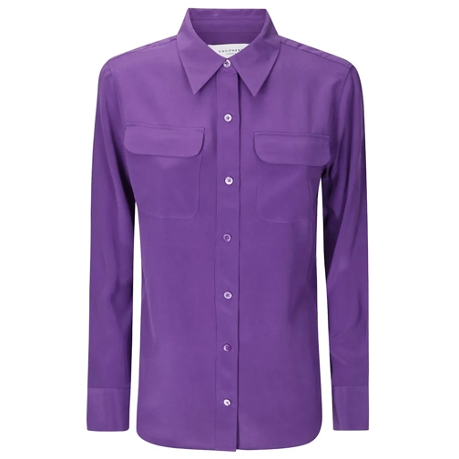 Equipment Hemden Slim Signature Shirt Purple