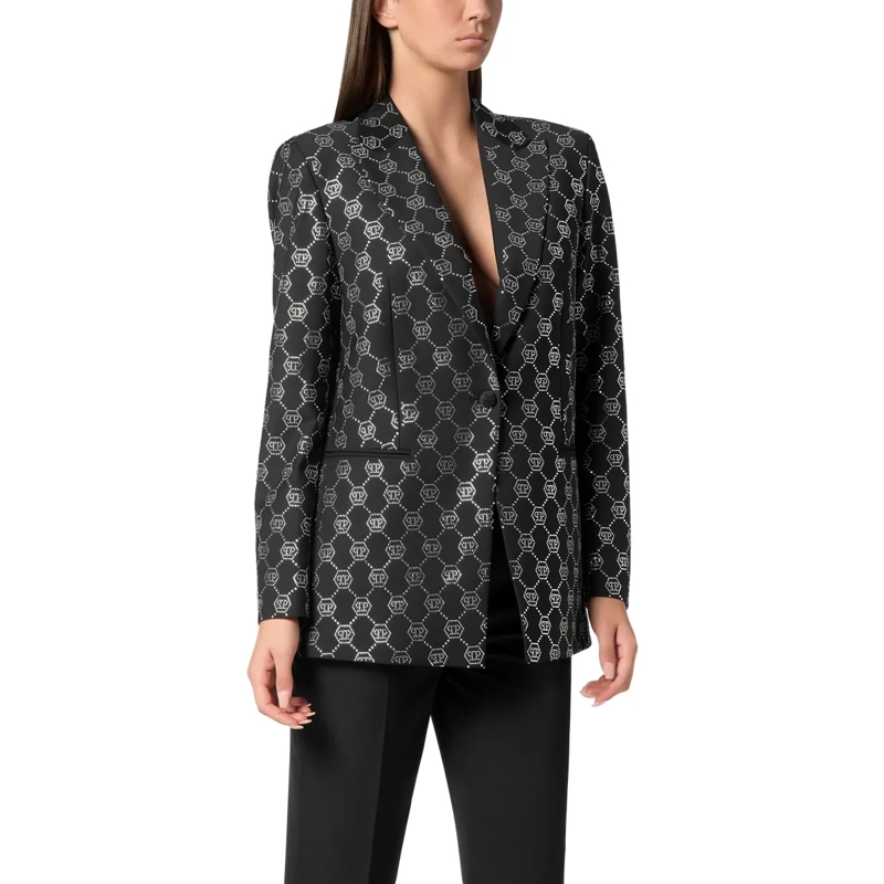 Philipp Plein Blazer Blazer Monogram Mit Schmucksteinen schwarz(Image 2)