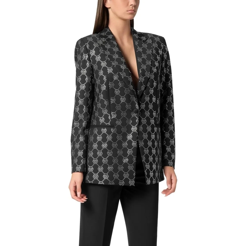 Philipp Plein Blazer Blazer Monogram Mit Schmucksteinen schwarz(Image 2)