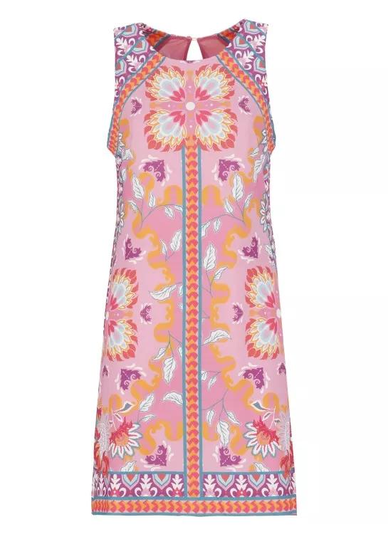 Eola Eyelet Trim Voile Dress Pink - Hale Bob
