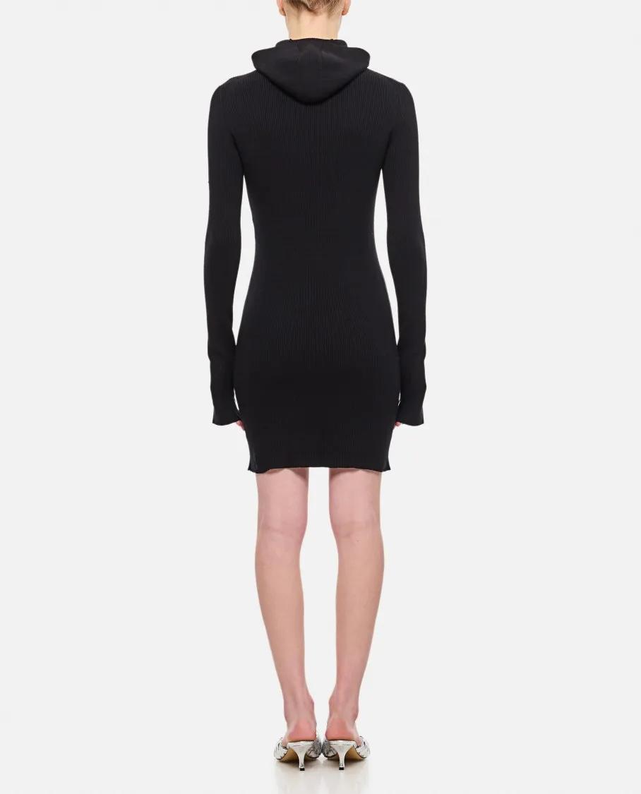 ワンピース FENDI WOOL SILK RIBS MINI DRESS Fendi Wool And Silk Long-Sleeved Hooded Mini Dress (Dresses