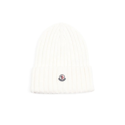 Moncler Virgin Wool Hat White Chapeau