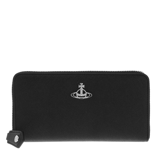 Vivienne Westwood Derby Classic Zip Round Wallet Black Portemonnaie mit Zip-Around-Reißverschluss