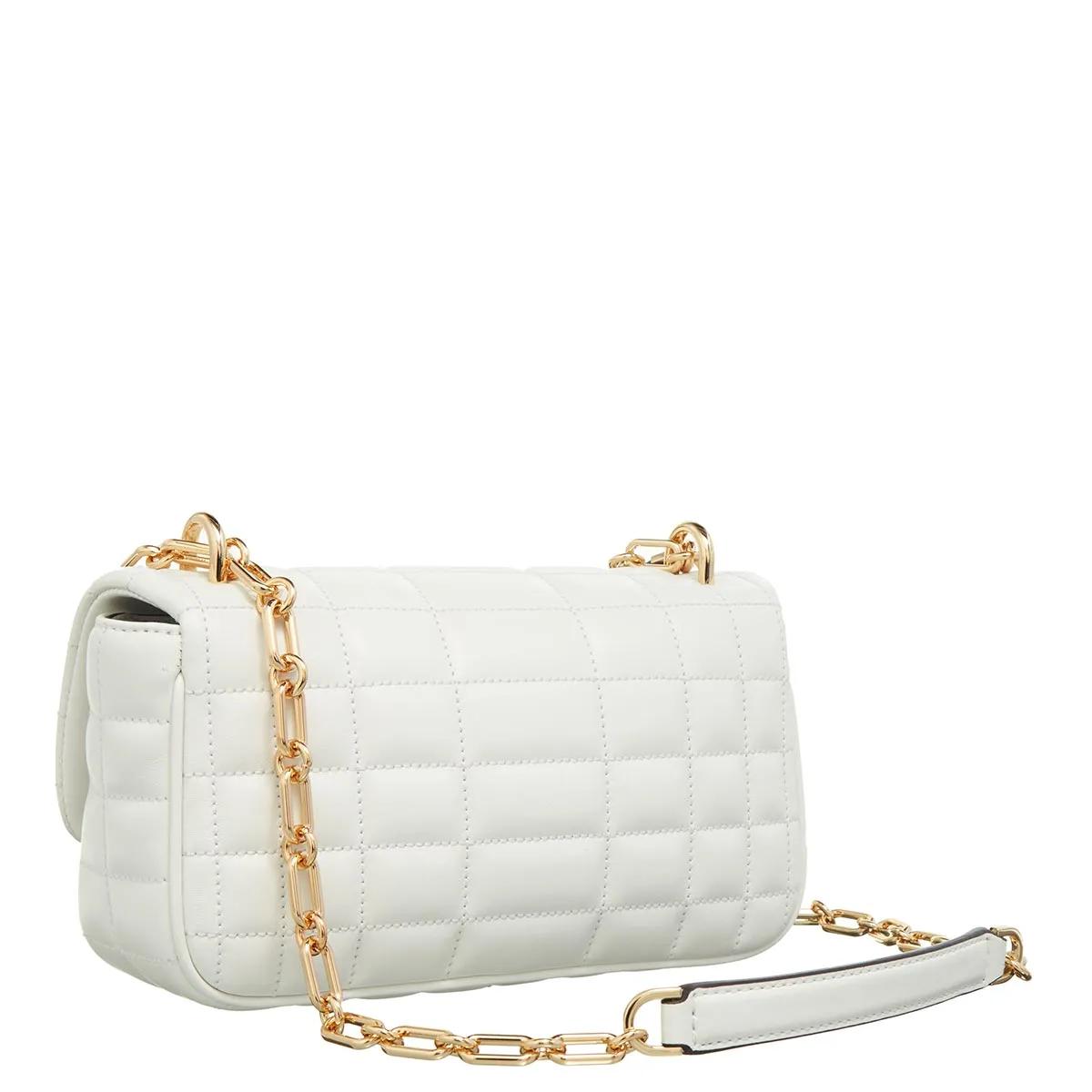 Michael Kors Gewatteerde leren schoudertas met ketting White Dames